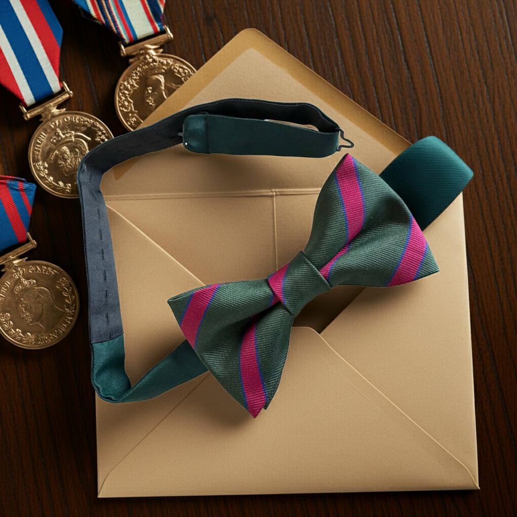 Kings Regiment striped ready-tied bow tie
